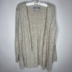 Modern Soul Open Cardigan Sweater Light Cream Variegated Long Sleeve Women S